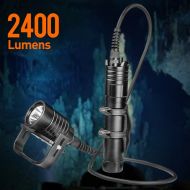 ORCATORCH D611 Cree XPH70 LED 2400 Lumens Primary Canister Dive Light Technical Scuba Cave Diving Light Handle Flashlight