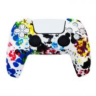 [아마존베스트]ORCHKID PS5 Silicone Gel Grip Controller Cover Skin (PS5 Paint Splash Skin) Compatible for Sony PlayStation 5, Compatible for PlayStation 5 Accessories, Wireless Controller Protector Cover