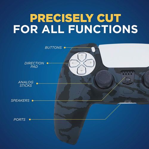  [아마존베스트]ORCHKID PS5 Silicone Gel Grip Controller Cover Skin Protector (ps5 Grey Camo) Compatible for Sony Playstation 5, Compatible for Playstation 5 Accessories, Wireless Controller Protector Cov