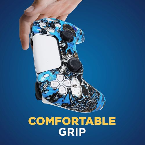  [아마존베스트]ORCHKID PS5 Silicone Gel Grip Controller Cover Skin Protector (ps5 Blue Cartoon) Compatible for Sony Playstation 5, Compatible for Playstation 5 Accessories, Wireless Controller Protector