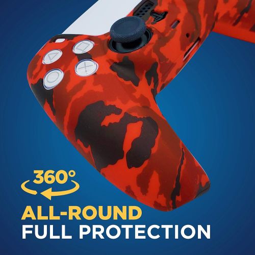  [아마존베스트]ORCHKID PS5 Silicone Gel Grip Controller Cover Skin Protector (ps5 Red Camo Skin) Compatible for Sony Playstation 5, Compatible for Playstation 5 Accessories, Wireless Controller Protector