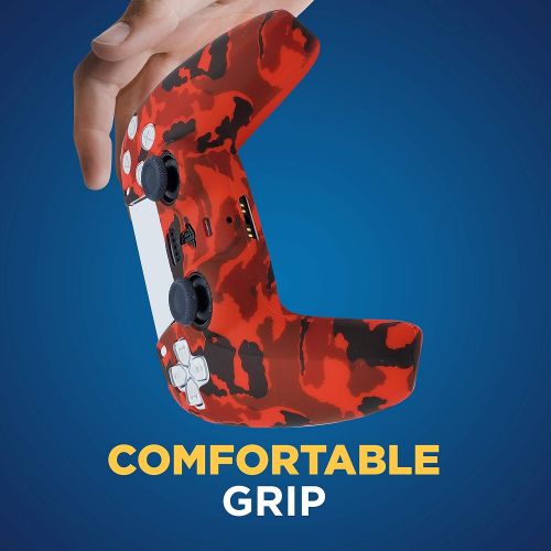  [아마존베스트]ORCHKID PS5 Silicone Gel Grip Controller Cover Skin Protector (ps5 Red Camo Skin) Compatible for Sony Playstation 5, Compatible for Playstation 5 Accessories, Wireless Controller Protector