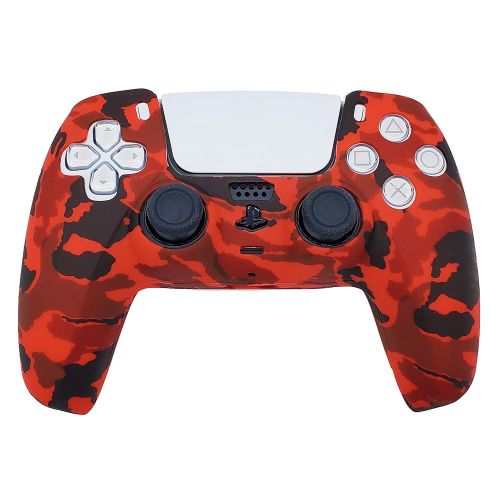  [아마존베스트]ORCHKID PS5 Silicone Gel Grip Controller Cover Skin Protector (ps5 Red Camo Skin) Compatible for Sony Playstation 5, Compatible for Playstation 5 Accessories, Wireless Controller Protector