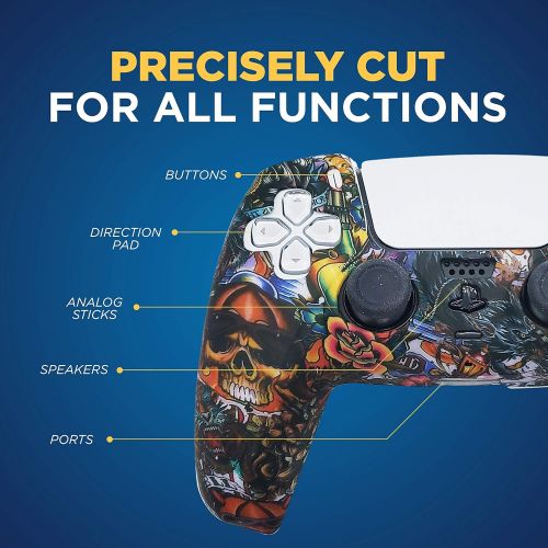  [아마존베스트]ORCHKID PS5 Silicone Gel Grip Controller Cover Skin Protector (ps5 Skull) Compatible for Sony PlayStation 5, Compatible for PlayStation 5 Accessories, Wireless Controller Protector Covers,