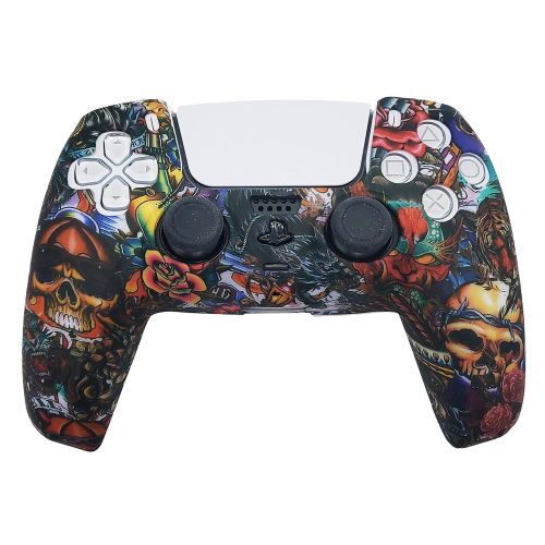  [아마존베스트]ORCHKID PS5 Silicone Gel Grip Controller Cover Skin Protector (ps5 Skull) Compatible for Sony PlayStation 5, Compatible for PlayStation 5 Accessories, Wireless Controller Protector Covers,