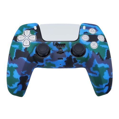  [아마존베스트]ORCHKID PS5 Silicone Gel Grip Controller Cover Skin Protector (Blue Camo) Compatible for Sony Playstation 5, Compatible for Playstation 5 Accessories, Wireless Controller Protector Covers,