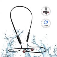 [아마존핫딜]Bluetooth Kopfhoerer, ORDRO Sport InEar Kopfhoerer, IPX7 / 7 Std. Spielzeit / V5.0 / Mikrofon/Stereo Audio, Sportkopfhoerer Joggen/Laufen/Fitness, Magnetisches Headset fuer iPhone And