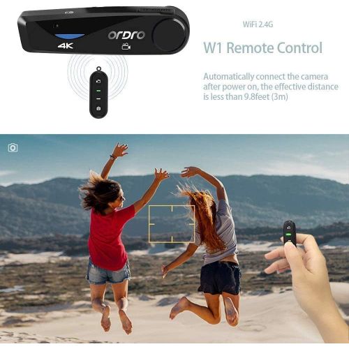  4K Camcorder Lightweight Mini Video Camera ORDRO EP6 Head Wearable Video Camera Full HD 1080P 60FPS Mini Vlog Camera Recorder with WiFi and Remote Control(with 32GB Micro SD Card)