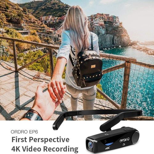  4K Camcorder Lightweight Mini Video Camera ORDRO EP6 Head Wearable Video Camera Full HD 1080P 60FPS Mini Vlog Camera Recorder with WiFi and Remote Control(with 32GB Micro SD Card)