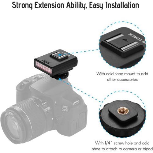  [아마존베스트]ORDRO LN-3 Studio IRLight LED Light USB Rechargeable Infrared Night Vision Infrared Illuminator Replacement Compatible with DSLR Camera Photography Lighting Accessory