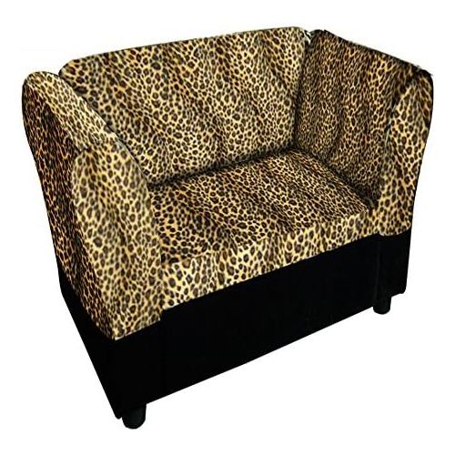  ORE International Leopard Print Sofa Bed with Storage Pet Bed, 16.75
