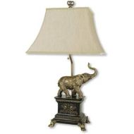 ORE International 8203 Elephant Table Lamp, Antique Gold