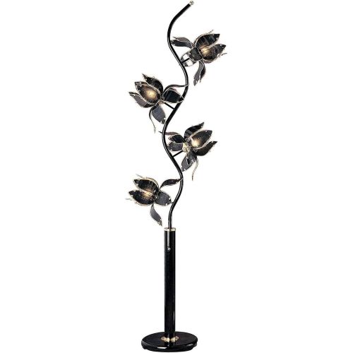  ORE Ore International K-9334KA Flower Floor Lamp, 76 x 13 x 13, Black