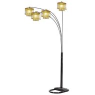 ORE Ore International 4 Arm Arch Floor Lamp - Gold Shade