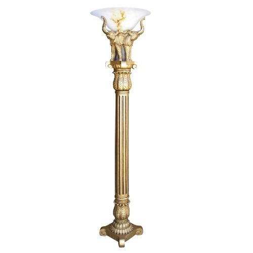  ORE International 9000 Antique-Style Floor Lamp, Gold