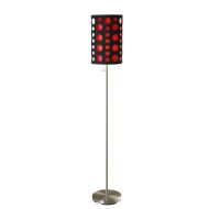 ORE Ore International 9300F-BK-RD Modern Retro Floor Lamp, 66-Inch, Black/Red