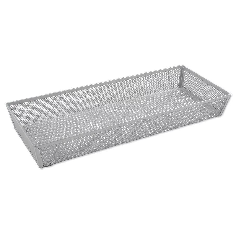 .ORG Powder-Coated 6-Inch x 15-Inch Mesh Drawer Organizer in Silver