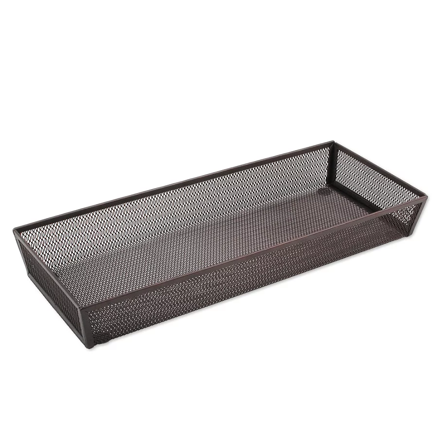 .ORG Mesh 6-Inch x 15-Inch Oblong Kitchen Drawer Organizer in Bronze