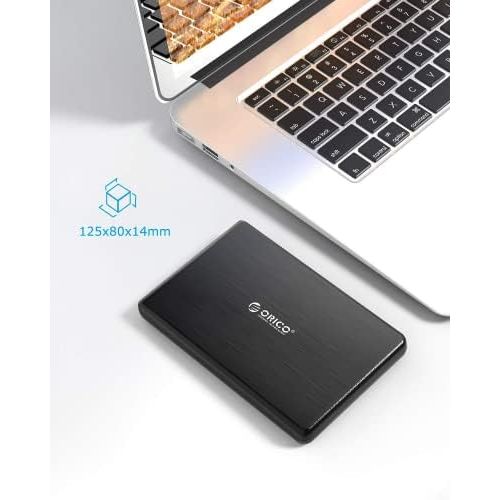  ORICO 2.5 USB C External Hard Drive Enclosure, SATA 3.0 to USB 3.1 Gen2 6Gbps Case for 2.5 Inch HDD/SSD Support Max 4TB with UASP Tool Free(2189C3)