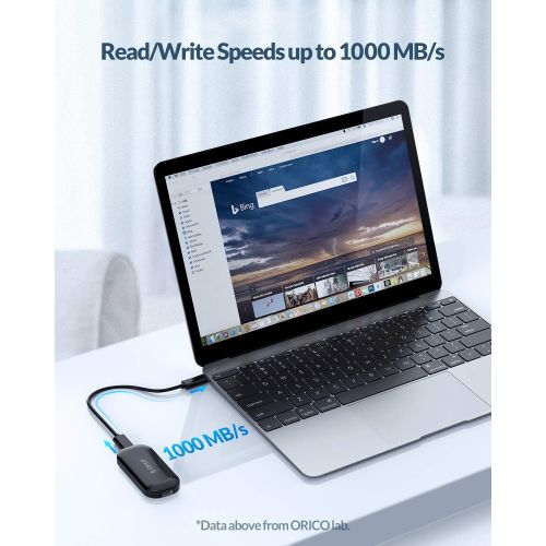  ORICO Mini 500GB Portable External SSD, Read/Write Speed Up to 1000MB/s Ultra-Slim High Speed, USB 3.1 Gen2 USB-C Port Aluminum Mobile Solid State Flash Drive for MacBook-IV300