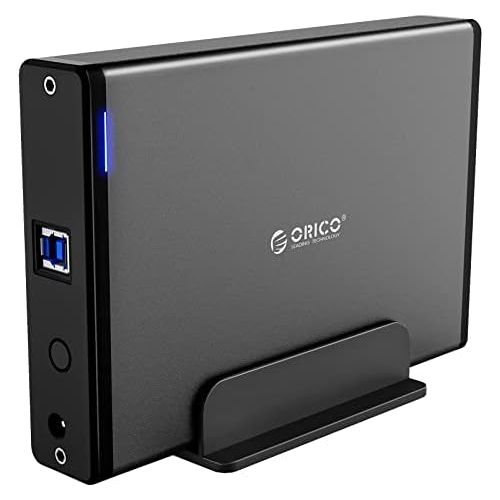  ORICO External Hard Drive Enclosure for 3.5 inch HDD/SSD USB3.0 to SATA Aluminum Hard Drive Docking Station Up to 16 TB with 12V Power Adapter-7688U3