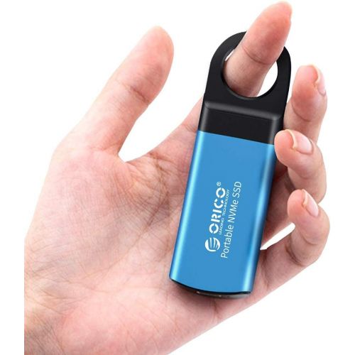  ORICO 1T Mini M.2 NVME Portable SSD External Solid State Drive Hard Drive Up to 940MB/s with 3D NAND/USB 3.1 Gen 2 Type C for Laptop Mac Phones and More (SSD Included)-GV100 Blue