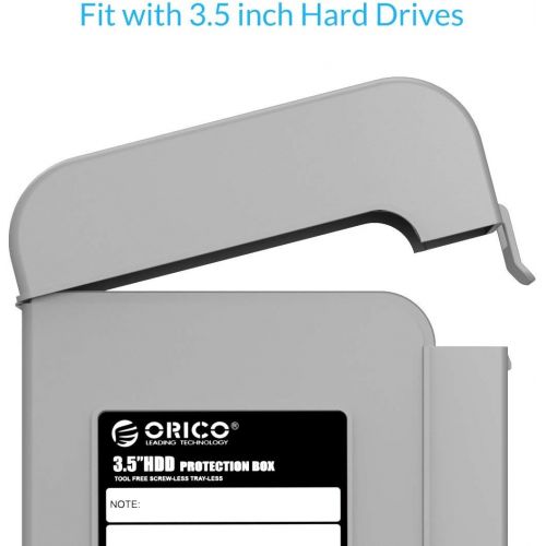 ORICO 5 Packs 3.5inch Hard Drive Case Protective Box Storage Case Cover Organization Shell for Shockproof Slashproof and Dustproof for Gray-PHI-5S