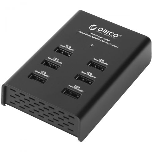  ORICO 72W 6 Port USB Charging Station for Smartphone, Tablet, Samsung, Android, e-Readers, iPad, iPod, Apple iPhone, Galaxy, HTC, Bluetooth Headphones and Speakers, Android, Kindle