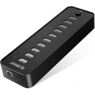 ORICO 10-Port USB Data Hub with 30W Power Adapter for PC, XPS, Surface Pro, MacBook, Mac Pro/Mini, and iMac, for iPhone 7 / 6s Plus Galaxy Series - Black