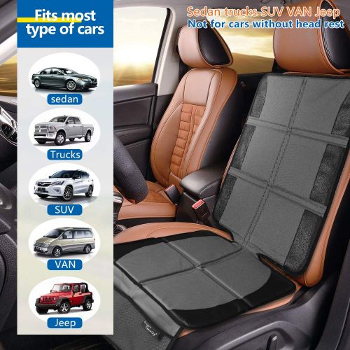  ORIENT FAMULAY Car Seat Protector, 2 Pack Large Car Seat Protectors for Child Baby Car Seat with Organizer Pockets, Thick Padding Waterproof Car Seat Protector, Auto Vehicle Leather Seats Dog Mat