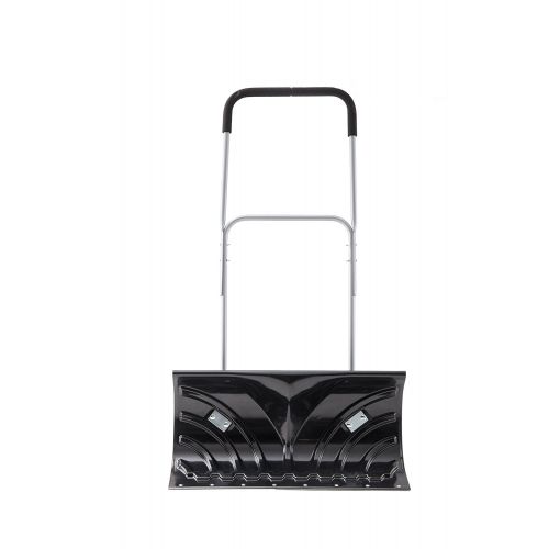  ORIENTOOLS Heavy Duty Snow Shovel, Rolling Adjustable Snow Pusher with 6 Wheels, Efficient Snow Plow Suitable for Driveway or Pavement Clearing (25 Blade)