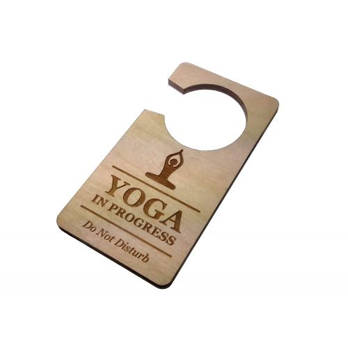  Origin Designed Yoga in Progress Do Not Disturb Room Door Hanger Sign 0.25 Plywood Yoga Pilates Exercise Class