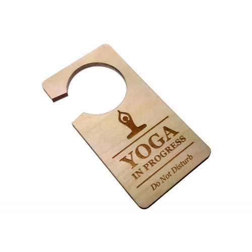  Origin Designed Yoga in Progress Do Not Disturb Room Door Hanger Sign 0.25 Plywood Yoga Pilates Exercise Class