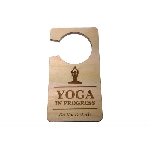  Origin Designed Yoga in Progress Do Not Disturb Room Door Hanger Sign 0.25 Plywood Yoga Pilates Exercise Class