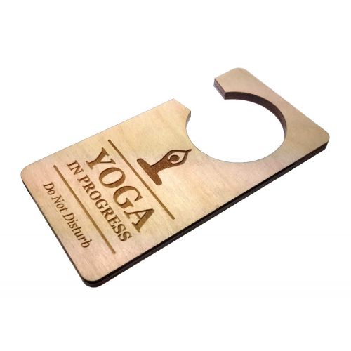  Origin Designed Yoga in Progress Do Not Disturb Room Door Hanger Sign 0.25 Plywood Yoga Pilates Exercise Class