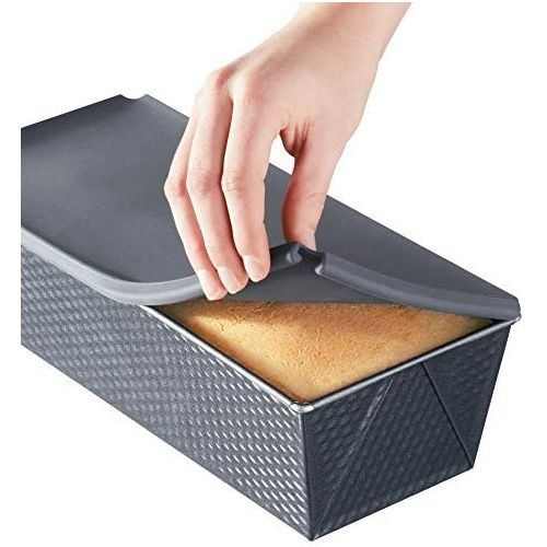  [아마존베스트]Kaiser Inspiration Bread Tin with Lid 32 x 15 x 9 cm Bread Tin for 1000 g Loaf Tin Non-Stick Coating Silicone Lid for Baking and Storage