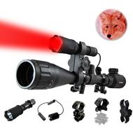 ORION Predator H30 273 Yards Red Coyote Varmint Hunting Light Rechargeable Kit with Pressure Switch, 2 Rechargeable Batteries and Charger