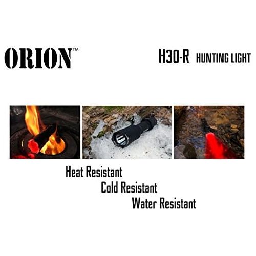  ORION Predator H30 273 Yards Red Coyote Varmint Hunting Light Rechargeable Kit with Pressure Switch, 2 Rechargeable Batteries and Charger