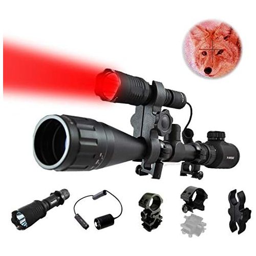  ORION Predator H30 273 Yards Red Coyote Varmint Hunting Light Rechargeable Kit with Pressure Switch, 2 Rechargeable Batteries and Charger