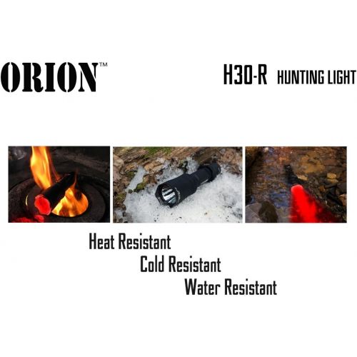  ORION Predator H30 273 Yards Red Coyote Varmint Hunting Light Rechargeable Kit with Pressure Switch, 2 Rechargeable Batteries and Charger