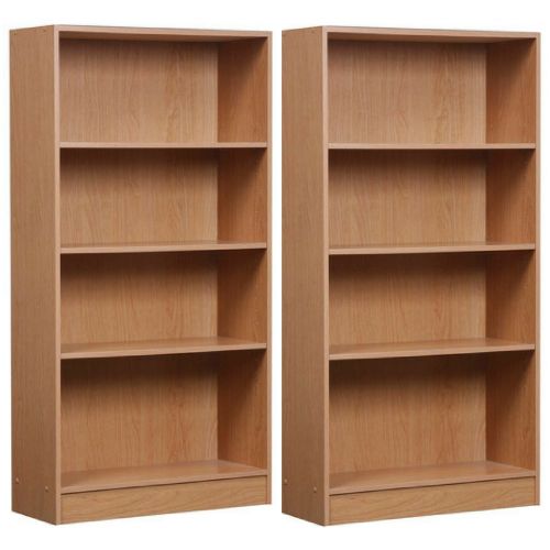  ORION Mylex Orion 4-Shelf Bookcase, Oak, Set of 2