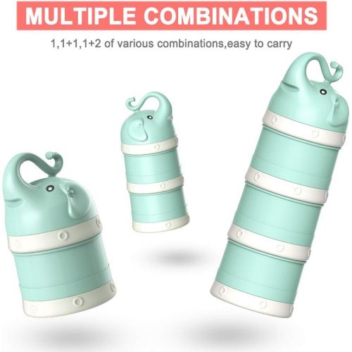  [아마존베스트]ORIY Baby Milk Powder Formula Dispenser,Large Capacity，Non-Spill Twist-Lock Stackable Milk Powder Formula Container and Snack Storage for Travel,Powder Leakage Free,BPA Free,3 Comp