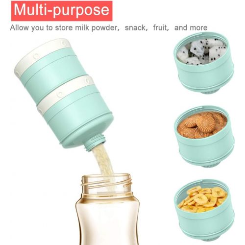  [아마존베스트]ORIY Baby Milk Powder Formula Dispenser,Large Capacity，Non-Spill Twist-Lock Stackable Milk Powder Formula Container and Snack Storage for Travel,Powder Leakage Free,BPA Free,3 Comp