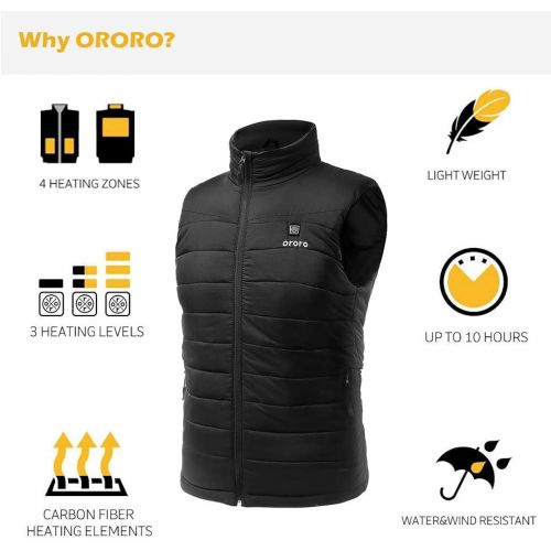  [아마존 핫딜]  [아마존핫딜]ORORO Mens Lightweight Heated Vest with Battery Pack