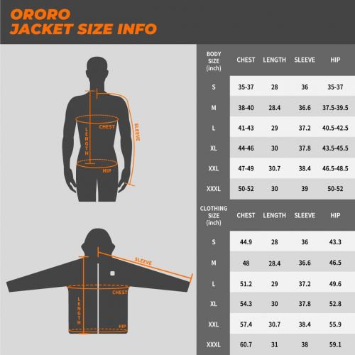  [아마존 핫딜] [아마존핫딜]ORORO Mens Soft Shell Heated Jacket with Detachable Hood and Battery Pack