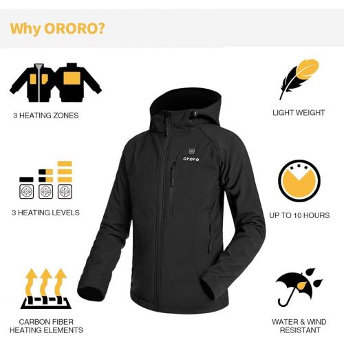  [아마존핫딜][아마존 핫딜] ORORO Womens Slim Fit Heated Jacket with Battery Pack and Detachable Hood