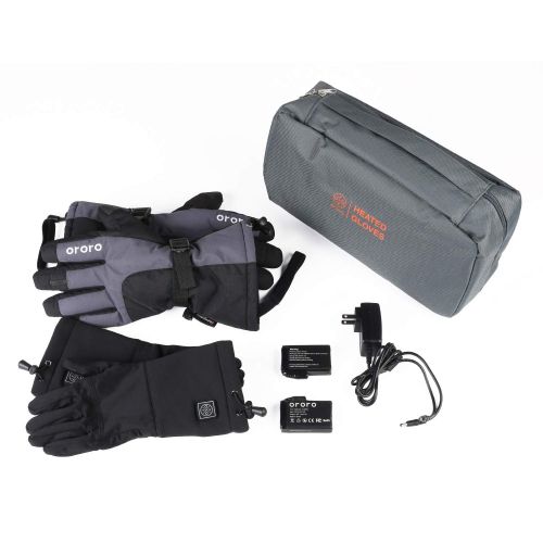  ORORO Heated Gloves with Rechargeable Li-ion Battery for Men and Women, 3-in-1 Warm Gloves for Hiking Skiing Motorcycle