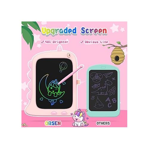  ORSEN 8.5 Inch LCD Doodle Board Tablet for Girls - Unicorn Drawing Pad for Kids 2-7 Years Old - Travel Toy Birthday Gift