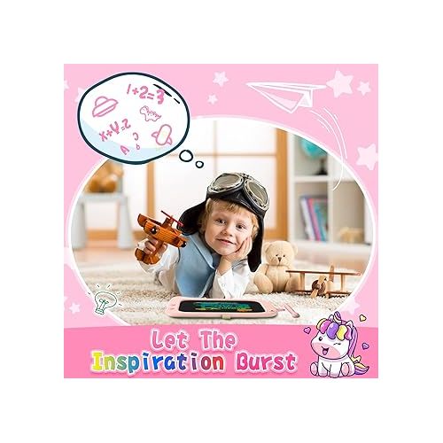  ORSEN 8.5 Inch LCD Doodle Board Tablet for Girls - Unicorn Drawing Pad for Kids 2-7 Years Old - Travel Toy Birthday Gift