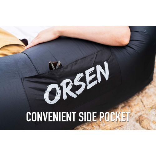  Orsen Inflatable Couch, Inflatable Lounger Air Sofa for Camping Hiking Gear, Anti-Leakage Cool Design Easy Setup Ideal Loungers Chairs for Adults Beach Traveling Backyard Lakeside